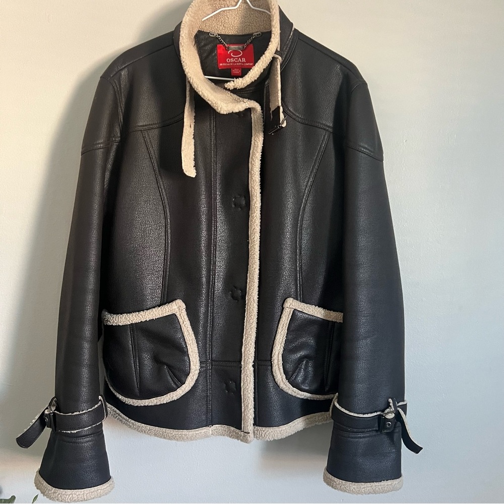 Oscar de la Renta Black Jacket with Cream Trim